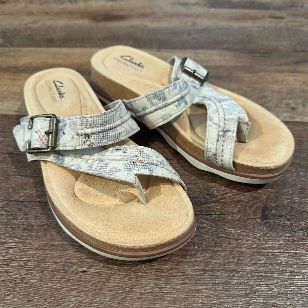 Clarks Brynn Madi Comfort Sandals Floral 7 Beach Resort Vacation Sporty Casual